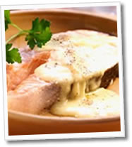 Filete de pescado con queso cottage