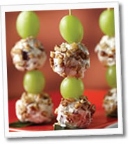 Brochetas de uvas con queso